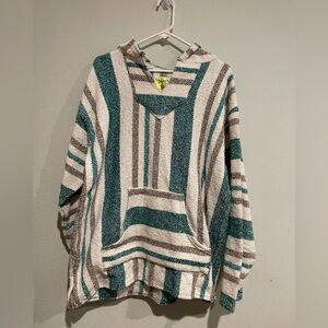 Iguana Jack Poncho white/turquoise/tan Size XL